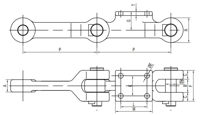 Drop-forged chains for transfer conveyor Drop-forged chains for transfer conveyor